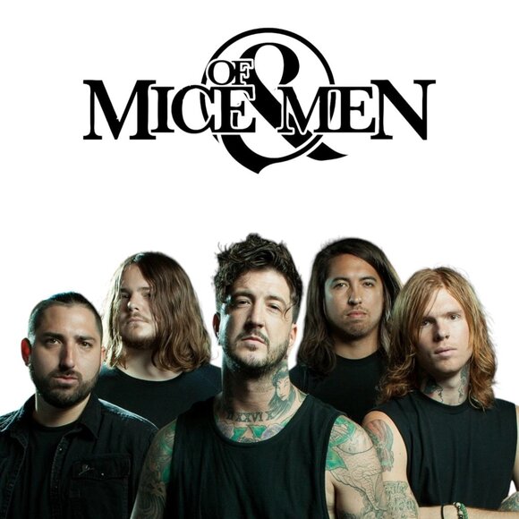 VINTAGE Y2K OF MICE & MEN Red Label Rock Band Tee S Short Sleeve Red Skater - Picture 10 of 11